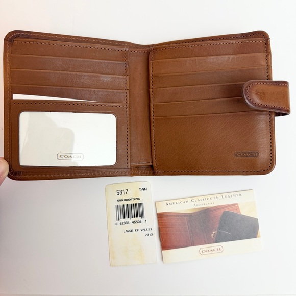 *New* Vintage Coach British Tan 4886 Continental Clutch Kiss Lock Wallet - Picture 6 of 7